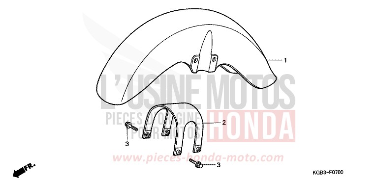 AILE AVANT de Shadow VT125C CANDY GLORY RED-U (R101) de 1999